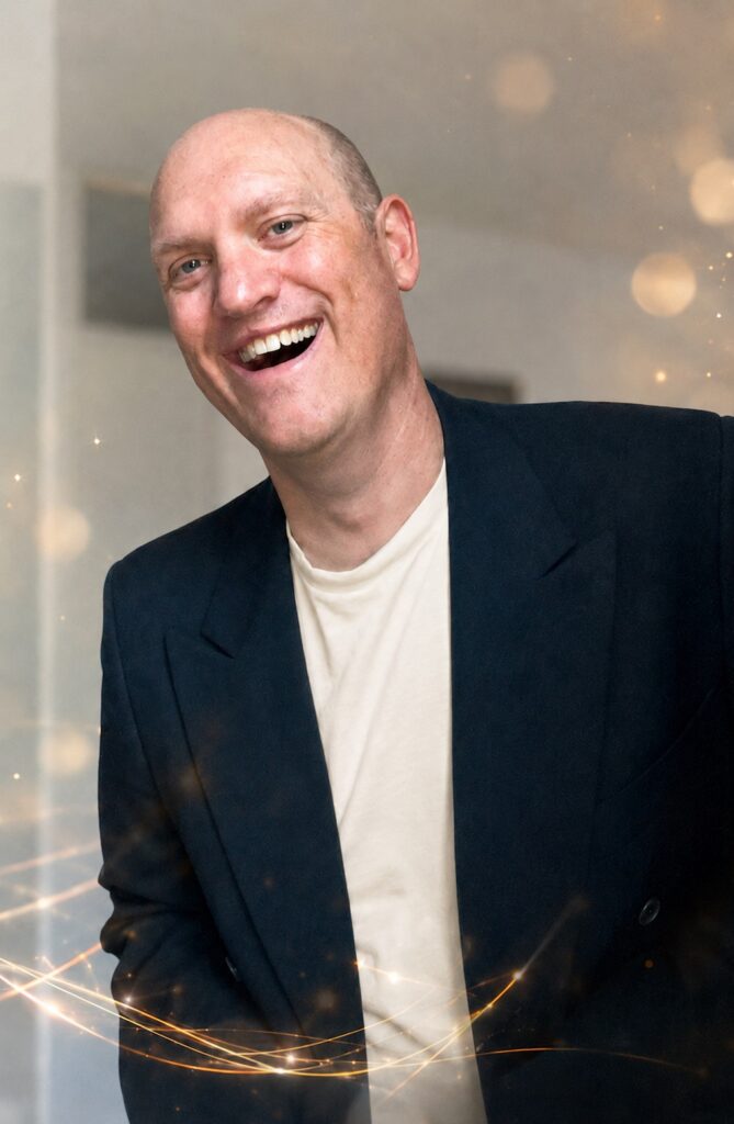 lachend roomwit shirt